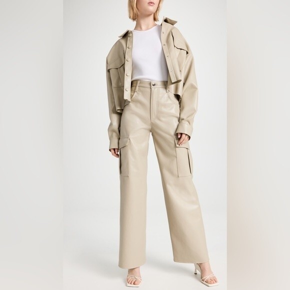 AGOLDE Recycled Leather Minka Cargo in Toast Size 30 NWT - Picture 1 of 11